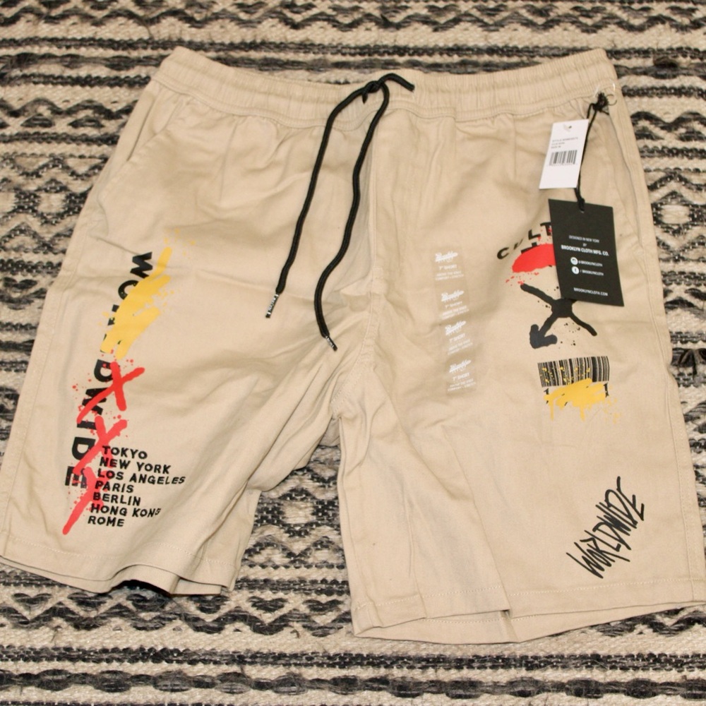 Men's graphic drawstring shorts from Brooklyn Cloth Co NWT Medium